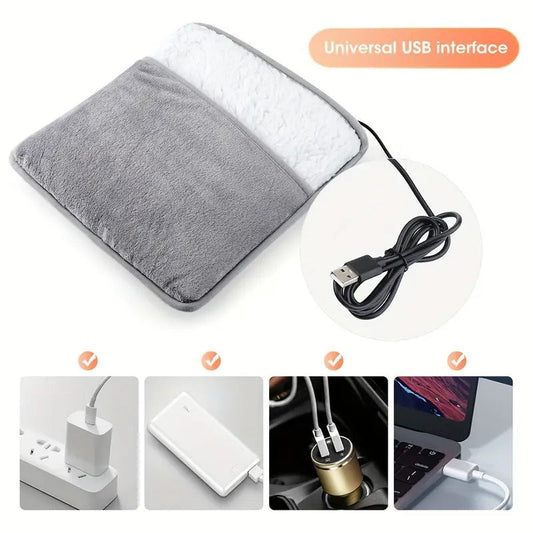 Washable USB Heated Foot Warmer – Ultra-Soft Fleece with Sherpa Lining