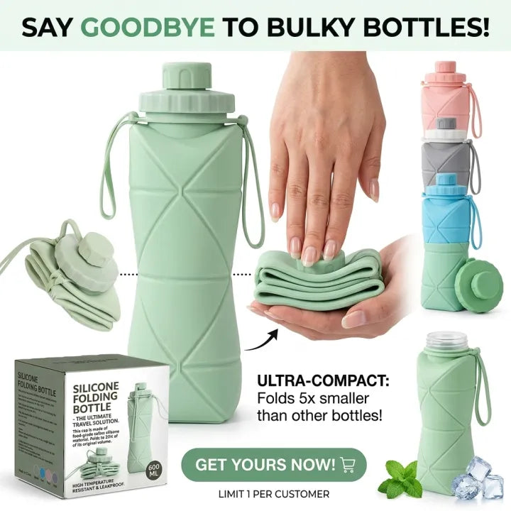 Hydra Flex 600ML – Leak-Proof Foldable Water Bottle 💧✨
