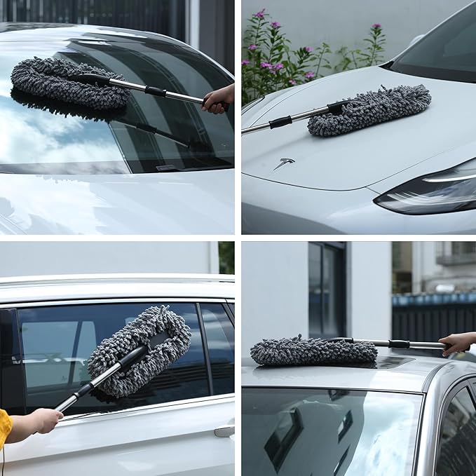 Car Glow Duster – Microfiber Extendable Cleaning Tool 🚗💫