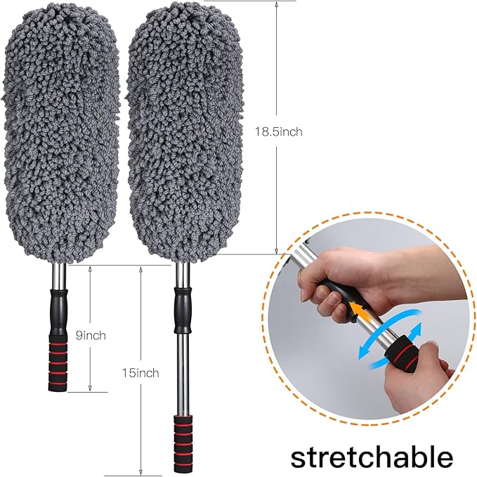 Car Glow Duster – Microfiber Extendable Cleaning Tool 🚗💫