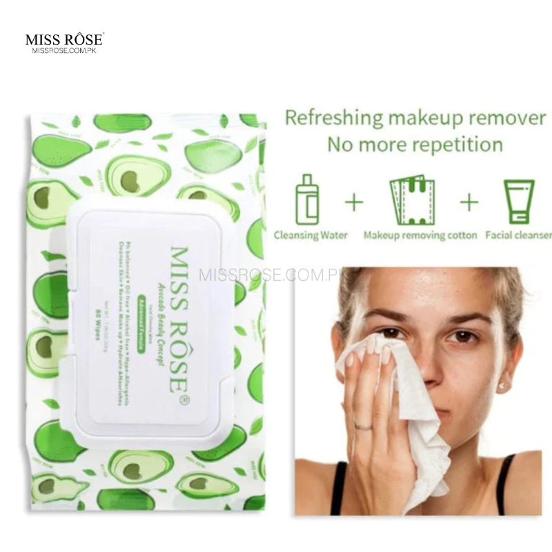 Avocado beauty concept facial cleaning wipes