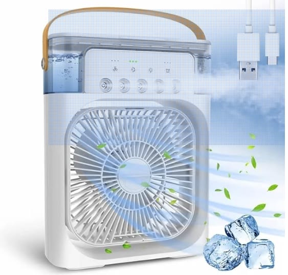 5-in-1 Portable Air Cooler Fan with Ice Tray & LED Light ❄️💨✨