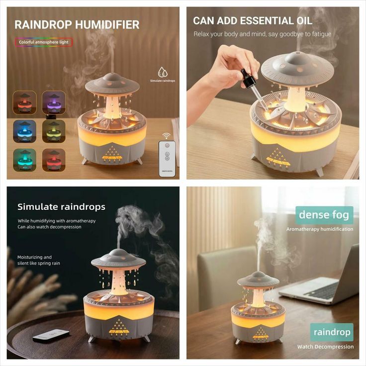 UFO Rain Cloud Humidifier & Aroma Diffuser ☁️🚀💧