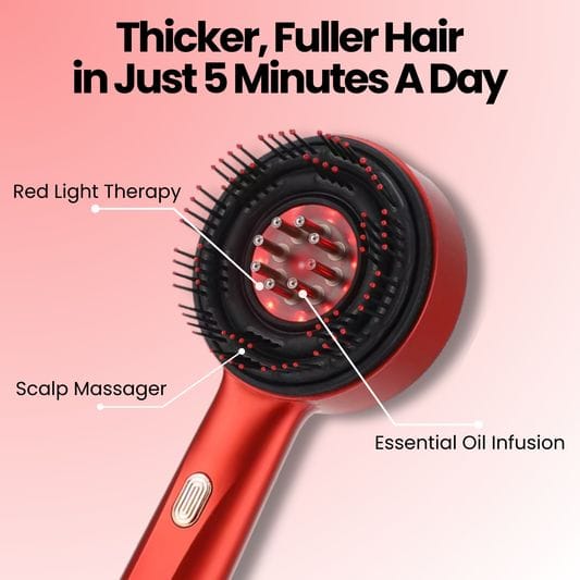Red Light Hair Growth Massager & Oil Applicator 🔴💧💆‍♂️⚡