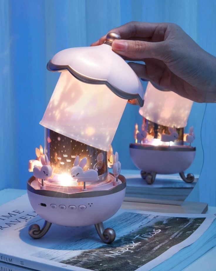 Bunny Glow Carousel Lamp – Night Projector & Bluetooth Speaker 🐰✨🎶