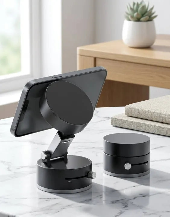 Magnetic Phone Holder with Vacuum Grip 🚗✨