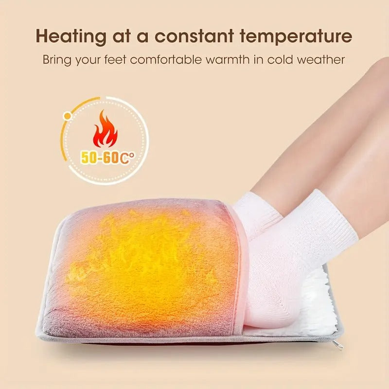 Washable USB Heated Foot Warmer – Ultra-Soft Fleece with Sherpa Lining