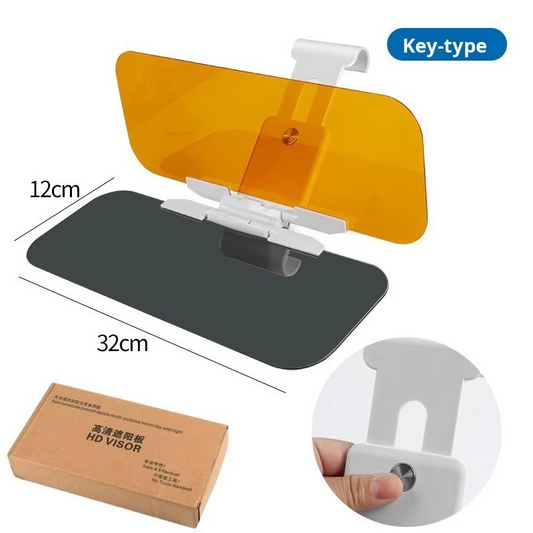 Car Anti-Glare Sun Visor 👀 | Dual Day & Night Driving Visor 🌞🌙 Universal Clip-On Eye Protection