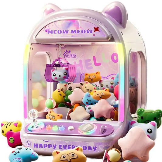 Automatic Mini Claw Machine for Kids – Coin Operated Arcade Toy Crane with Music & Lights