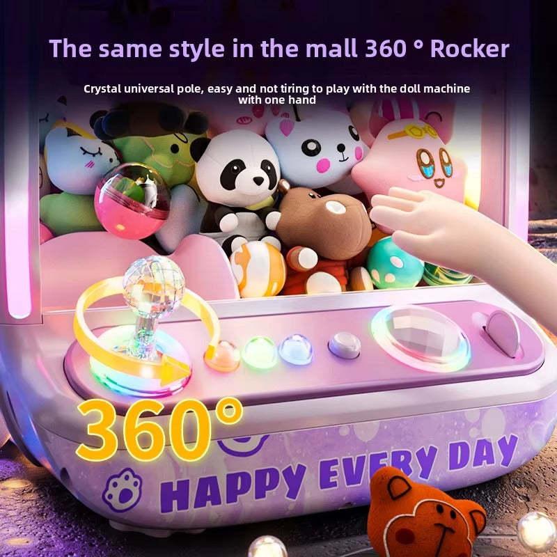 Automatic Mini Claw Machine for Kids – Coin Operated Arcade Toy Crane with Music & Lights