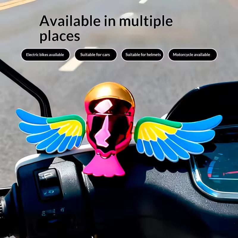 🐦🚗 Wind-Driven Flapping Bird Car Ornament ✨ | Movable Fluttering Wings Dashboard Decor for Car & Motorcycle 🏍️